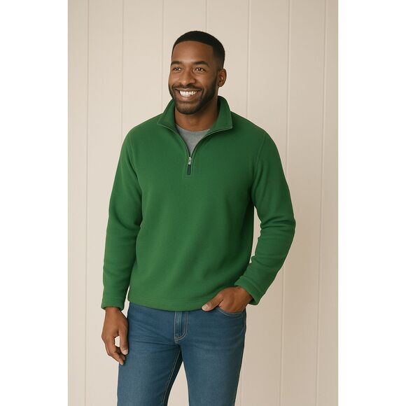 Land's End Green Half-Zip Men's Sweater Large - Picture 1 of 6